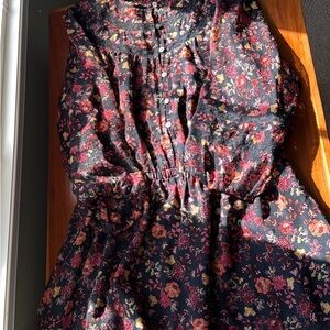 LOFT Floral Dress - perfect for fall and winter